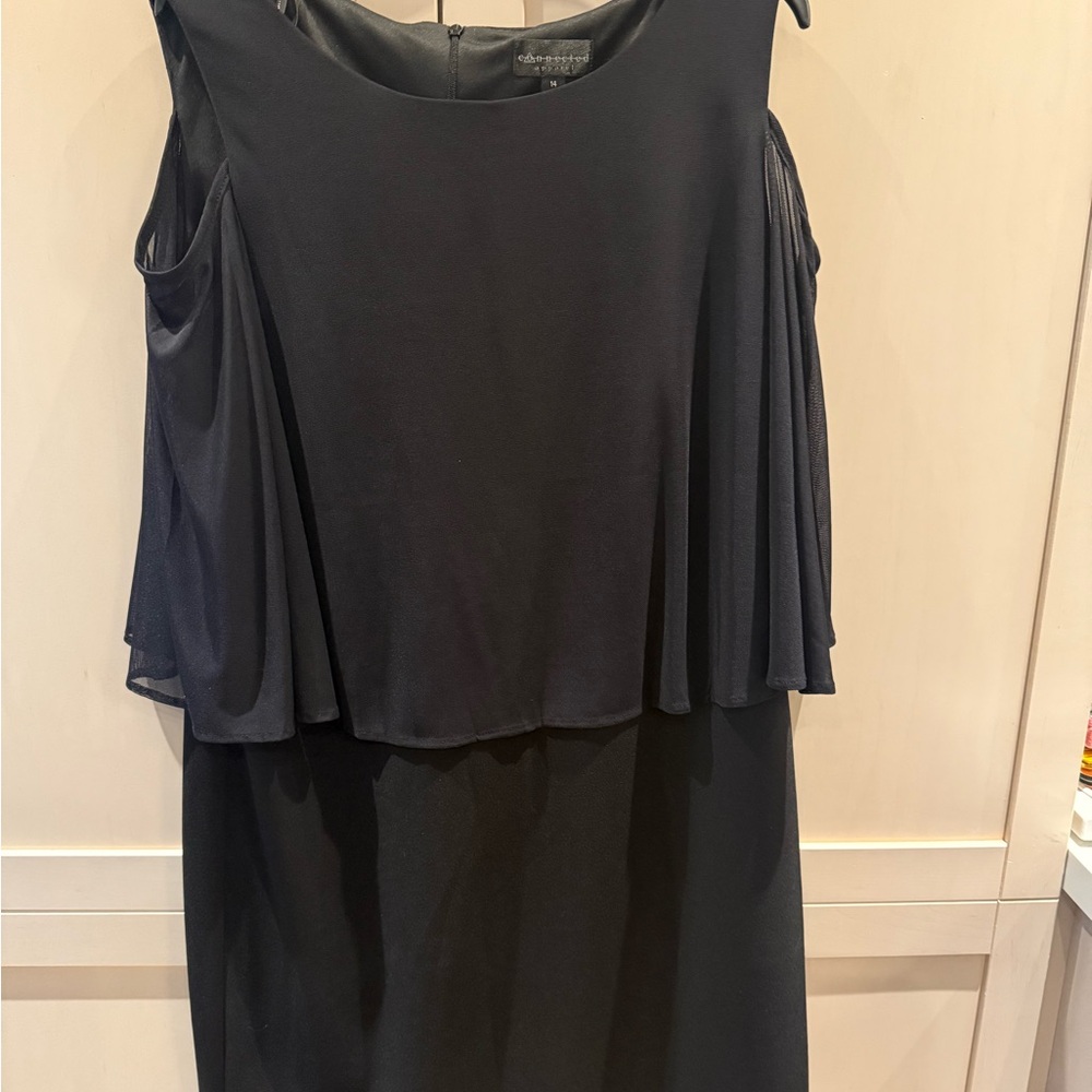 dressbarn Black Layered Midi Dress